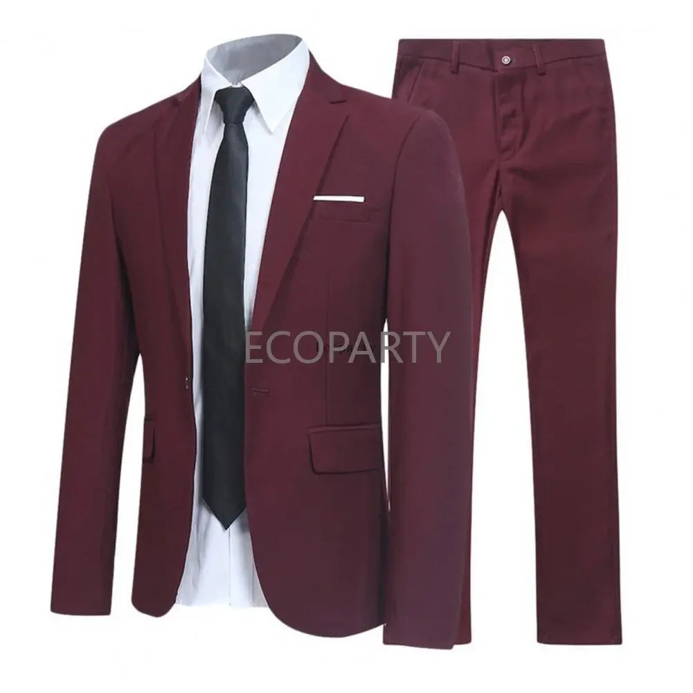 Men Slit Fit Two Three Piece Business Dress Man Suit Groomsmen Clothing Suits for Men 2022 Trajes De Hombre Prom Suit Costuum