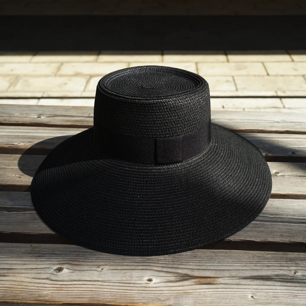 Floppy Black Straw Hats for Women Bucket Hat Summer Beach Hat Wide Brim Sun Hat Derby Travel Fedora Hat
