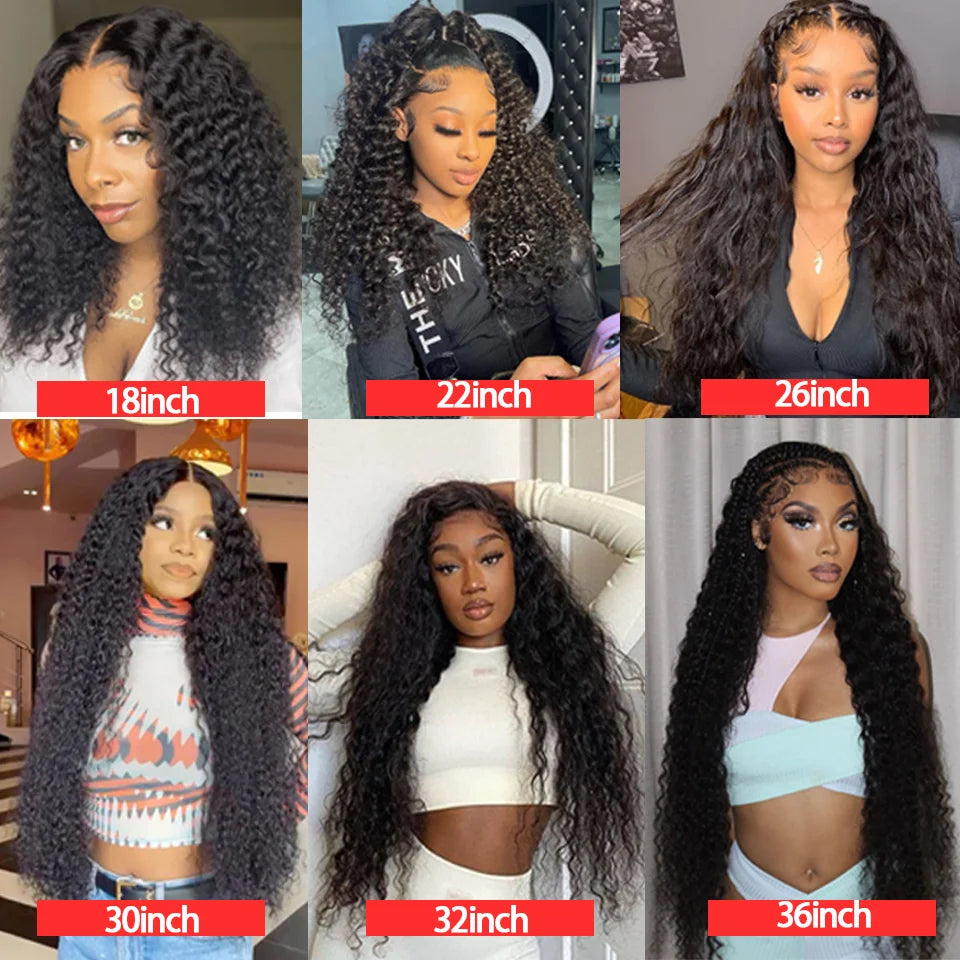 36 Inch Water Deep Wave Human Hair HD Lace Front Wigs Brazilian Virgin Human Hair Wigs Vendor Unprocessed Raw Weaves and Wigs