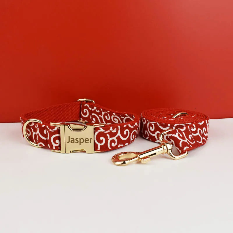 Custom Soft Collars Pet Accessories with Personalized Dog Collar Leashes Harness Bow Tie