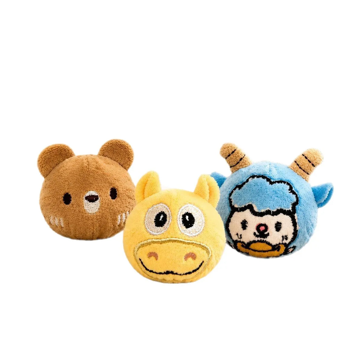 Cute Cartoon Plush Bouncy Ball Pet Toy Interactive Chew Toy for Dogs & Cats Ideal for Indoor Play of Small and Medium Pets