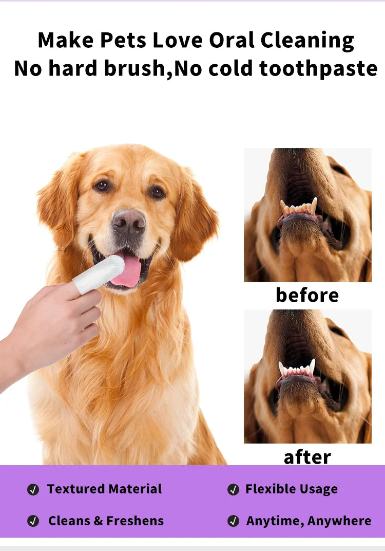 Pet Cleaning Products Disposable Finger Pet Cleaning Gloves Toothbrush Cats Dogs Teeth Gentle Cleaning Oral Daily Use