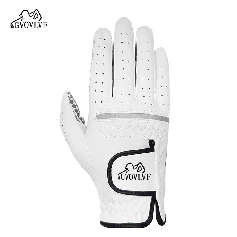 GVOVLVF Golf Gloves Men's Leather White Breathable Gloves On Both Sides Non Slip Soft And Comfortable Gift For Golfers