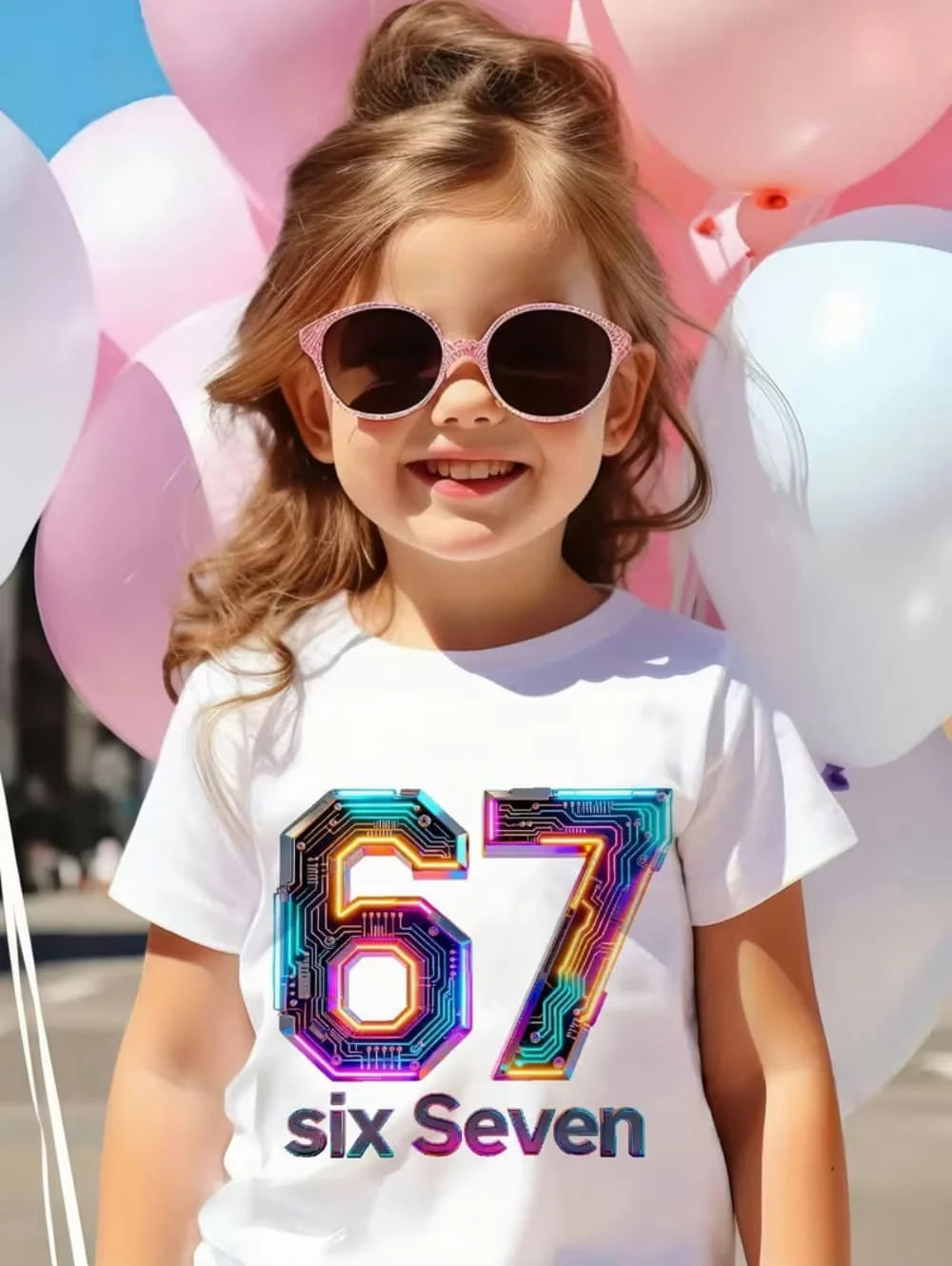 Fun Six Seven 6 7 Meme Design T-Shirt for Kids Chaotic Humor Y2k Game Saying Tees Casual O-Neck Top Fashion Children's Clothing