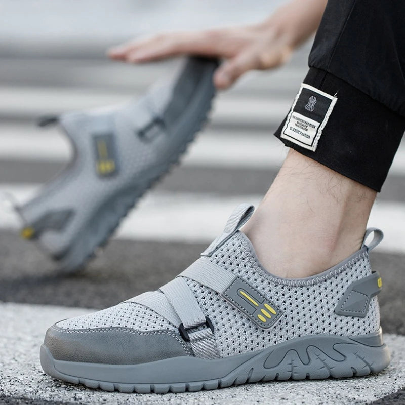 Men's Safety Shoes Anti Smash Anti Puncture Mens Work Shoe Breathable Labor Protection Shoes Wear Resistant Summer Men Shoes