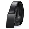 Automatic Buckle Belts Men High Quality Black PU Leather Belts with Adjustable Ratchet Belt for Dress Pant Jean Versatile