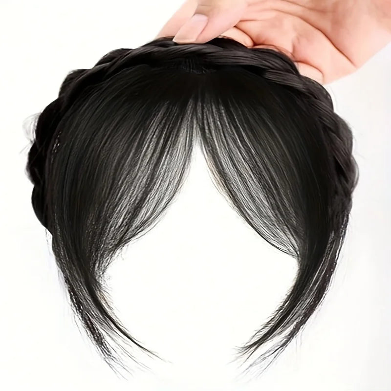 Wig Twist Braids Headbands Eight-character Bangs One-piece Hairpin Cover White Hair Natural Hair Volume on The Top of The Head