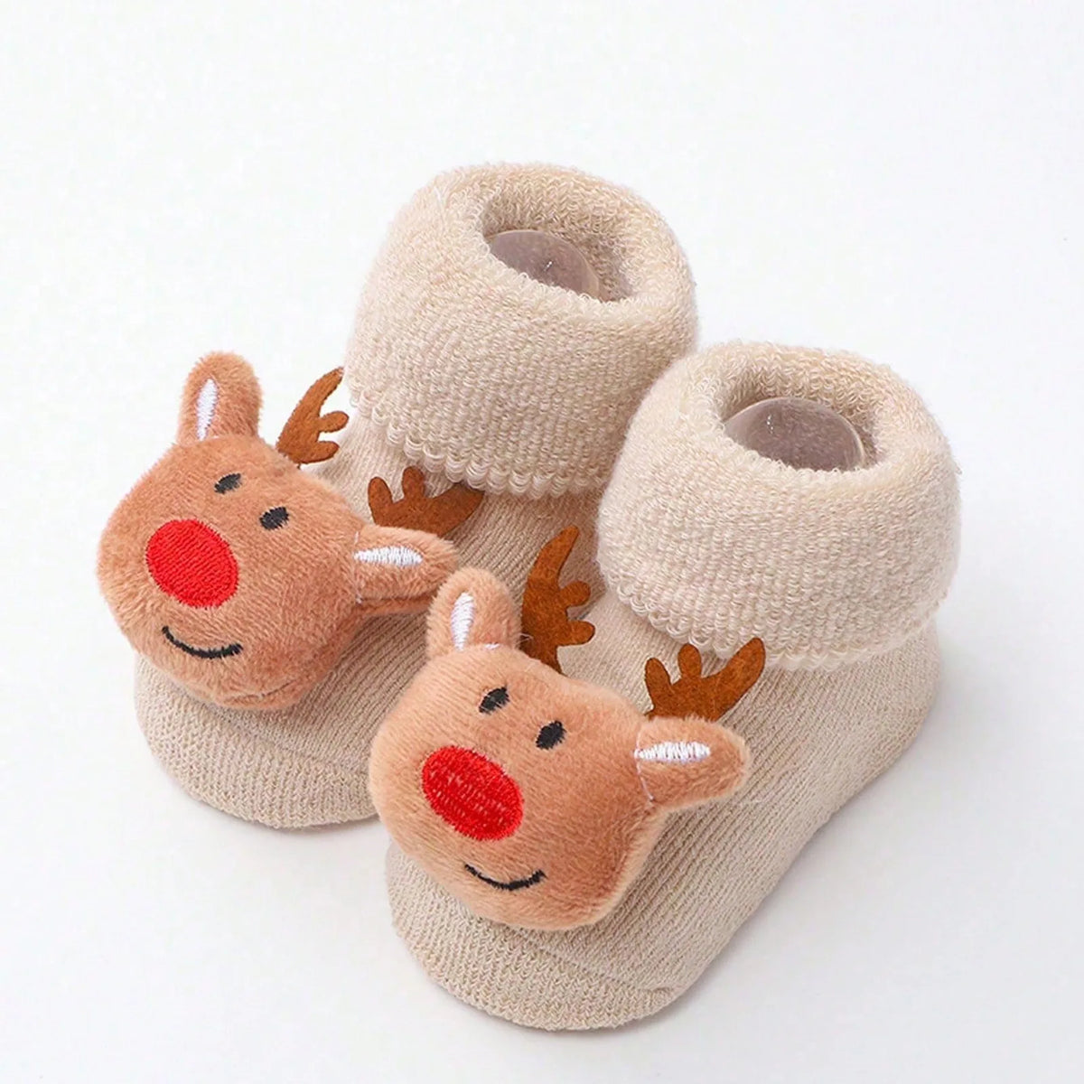 Kids Children's Socks for Girls Boys Non-slip Knitted Cotton Toddler Cute Elk Baby Christmas Socks for Newborns Infant Socks