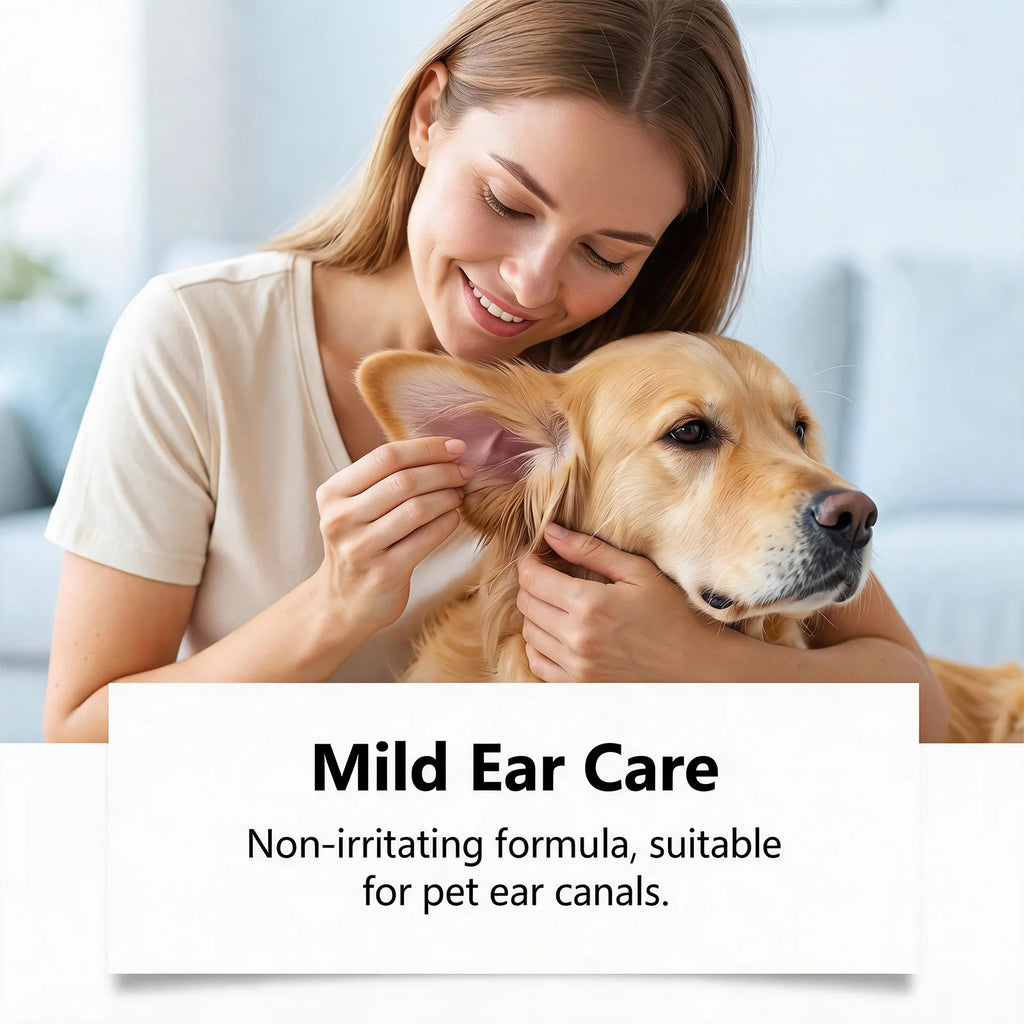 Pet Ear Cleaning Solution - Ultra-Gentle Cleansing for Cats & Dogs, Refreshing Ear Canal Care & Soothing Daily Maintenance