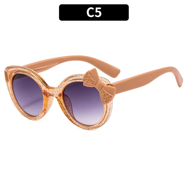 2026 Lovely Cat Eye Children Sunglasses Personality Bowknot Sun Glasses Kids Cute Baby Eyewear Trend Girls Boy Eyeglasses