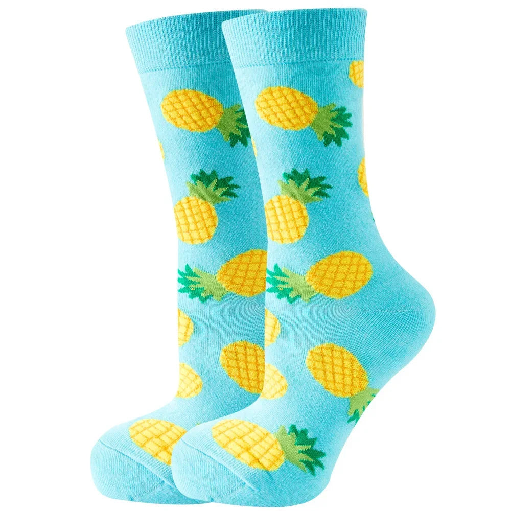 Cute Women Socks Cartoon Animal Food Fruit Socks Kawaii Funny Trendy Socks Happy Harajuku Casual Autumn Spring Stocking