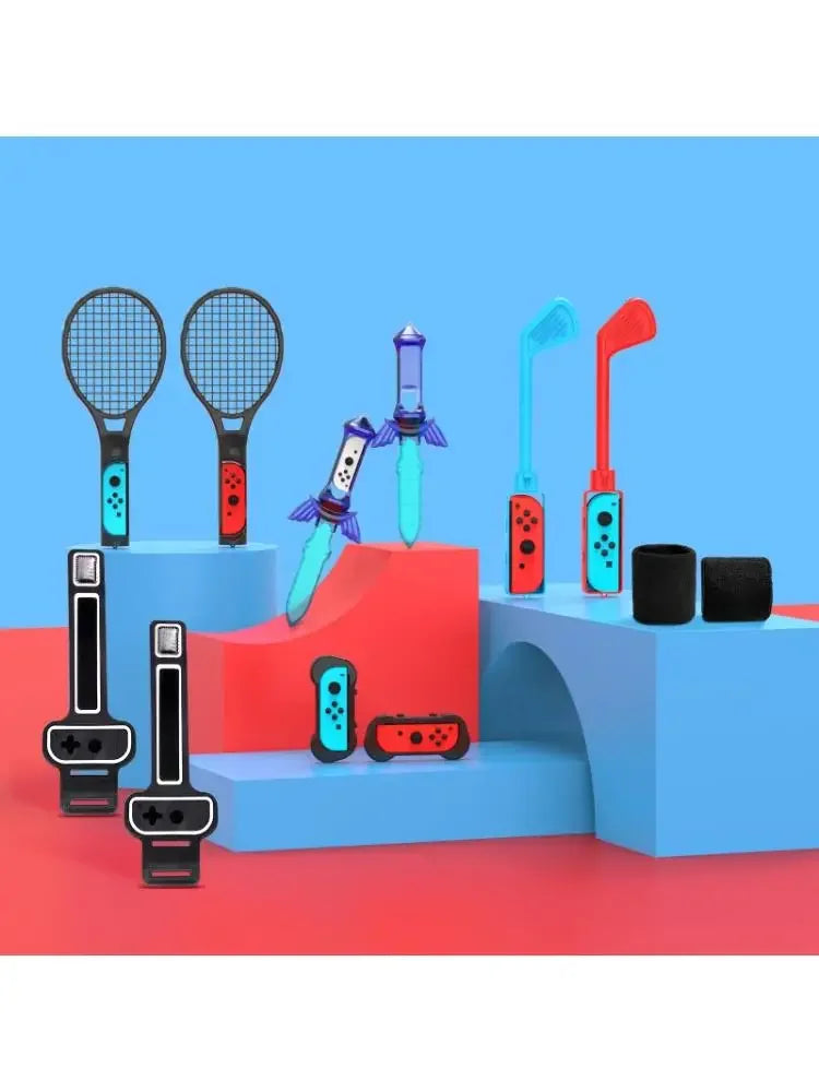 Sports New 12-in-1 Game Somatosensory Sports Accessories Set Tennis Racket Golf Club Sword Leg Wrist Strap Band