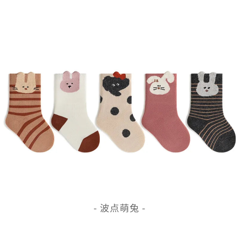 5 Pairs/Lot Boys Children Socks 0-12 Years Cartoons Baby Socks Soft Cotton Comfortable Toddler Kids Socks Girls Knee High Socks