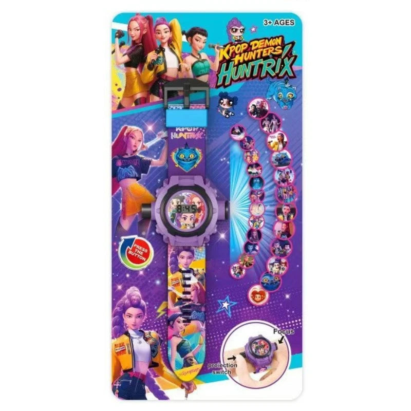 Cartoon Kids Projection Watch 24 Images Digital Electronic Wristwatch Multifunctional Toy Watch Fans Birthday Party Favors Gift
