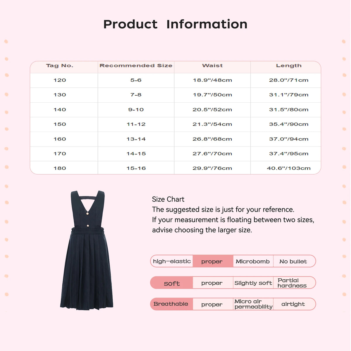 Kids Girls School Uniform V-Neck Sleeveless Pleated Overall Skirt Dress Recitation Chorus Performance Costume Birthdays Clothes