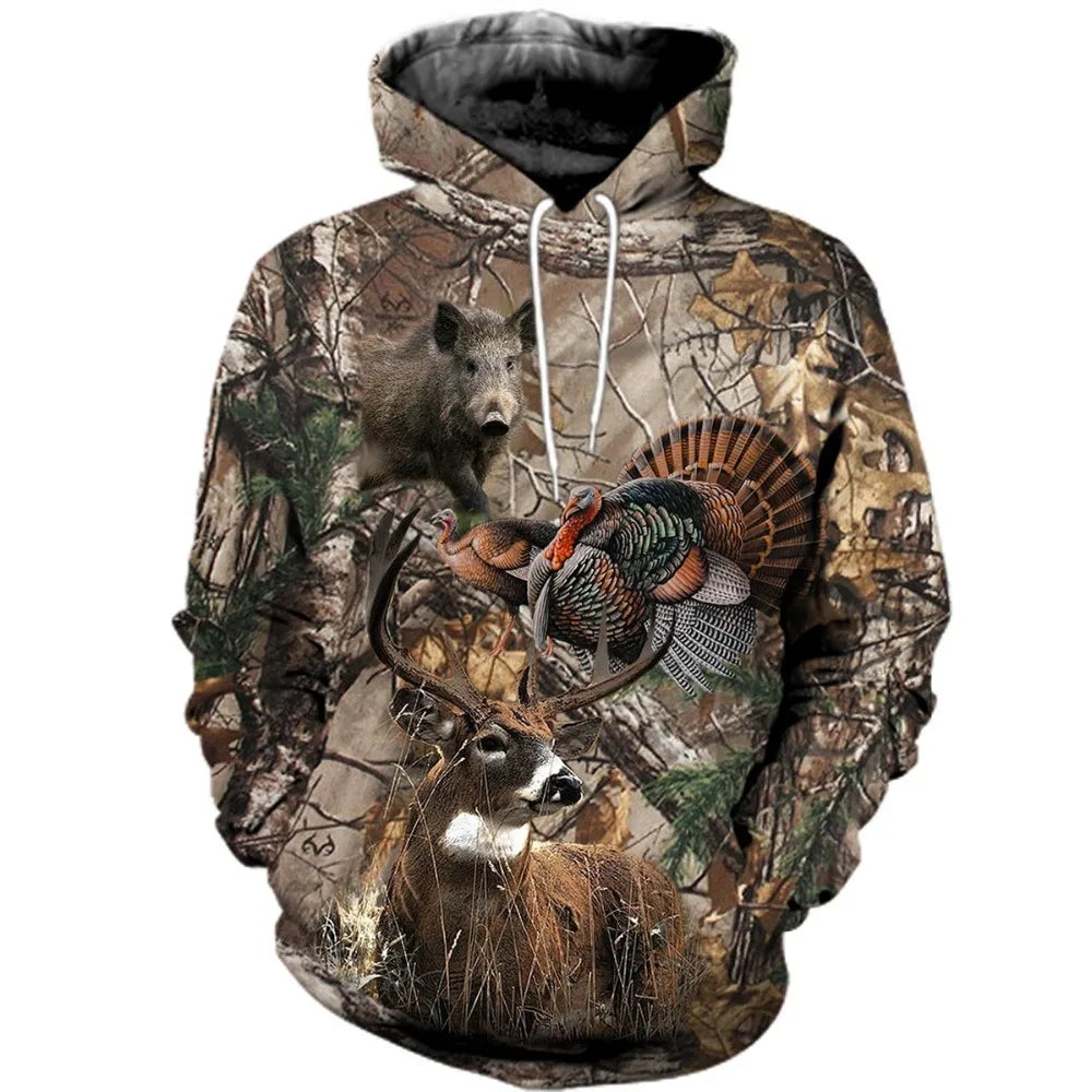 Men's Hoodies Hunting Graphic Camo 3D Printed sweatshirts clothing Harajuku Fashion Hooded Autumn Long Sleeve Hoodie for Men