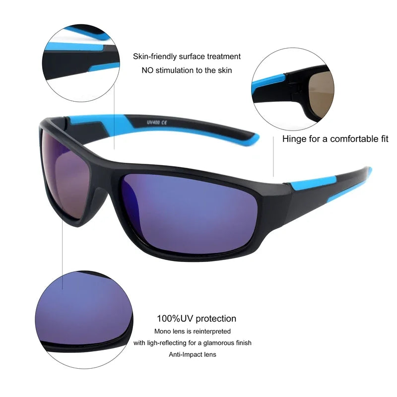 Kenbo Kids Boy Sport Goggles Sunglasses Child Cycling Glasses Girl UV400 Outdoor Mirror Eyeglass For Gift With Case Age 3-10
