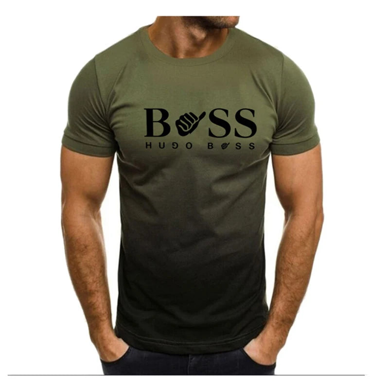 Summer Men's Clothing Whatever Print Short Sleeve Men Trend Products Sports Top Gym Tee Quick Dry T Shirt Male Gradient T shirts