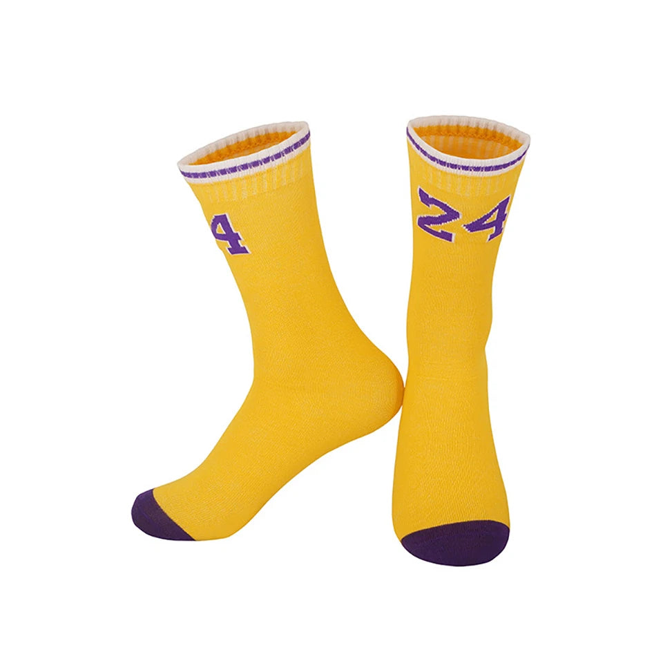 Loogdeel Kids Basketball Socks Breathable Thin Pure Color Sport Socks Thickened Anti-Collision Sports Socks Digital Design