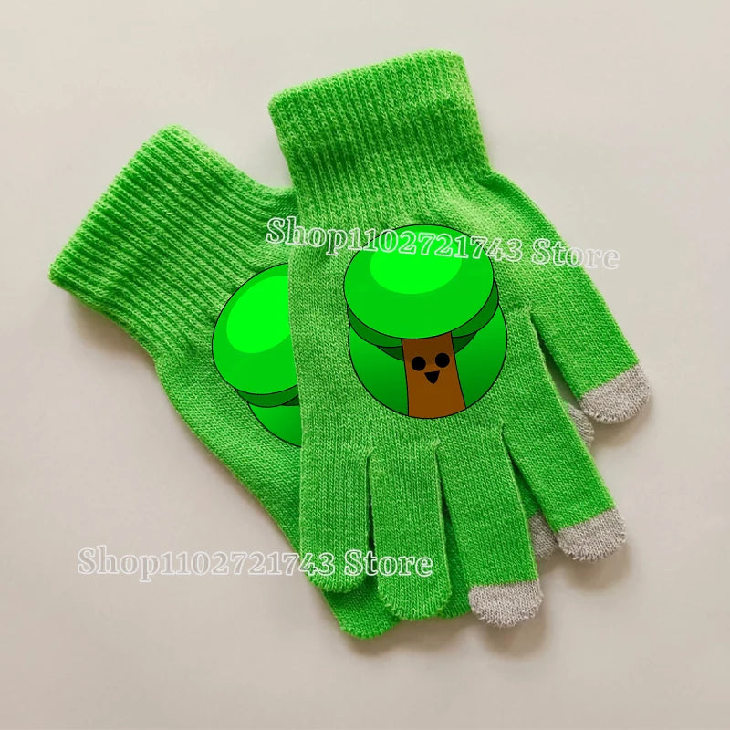 Sprunki Gloves for Children Anime Cartoon Cute Knitted Glove Boys Girls Winter Touchable Screen Warm Accessories Kawaii Mittens