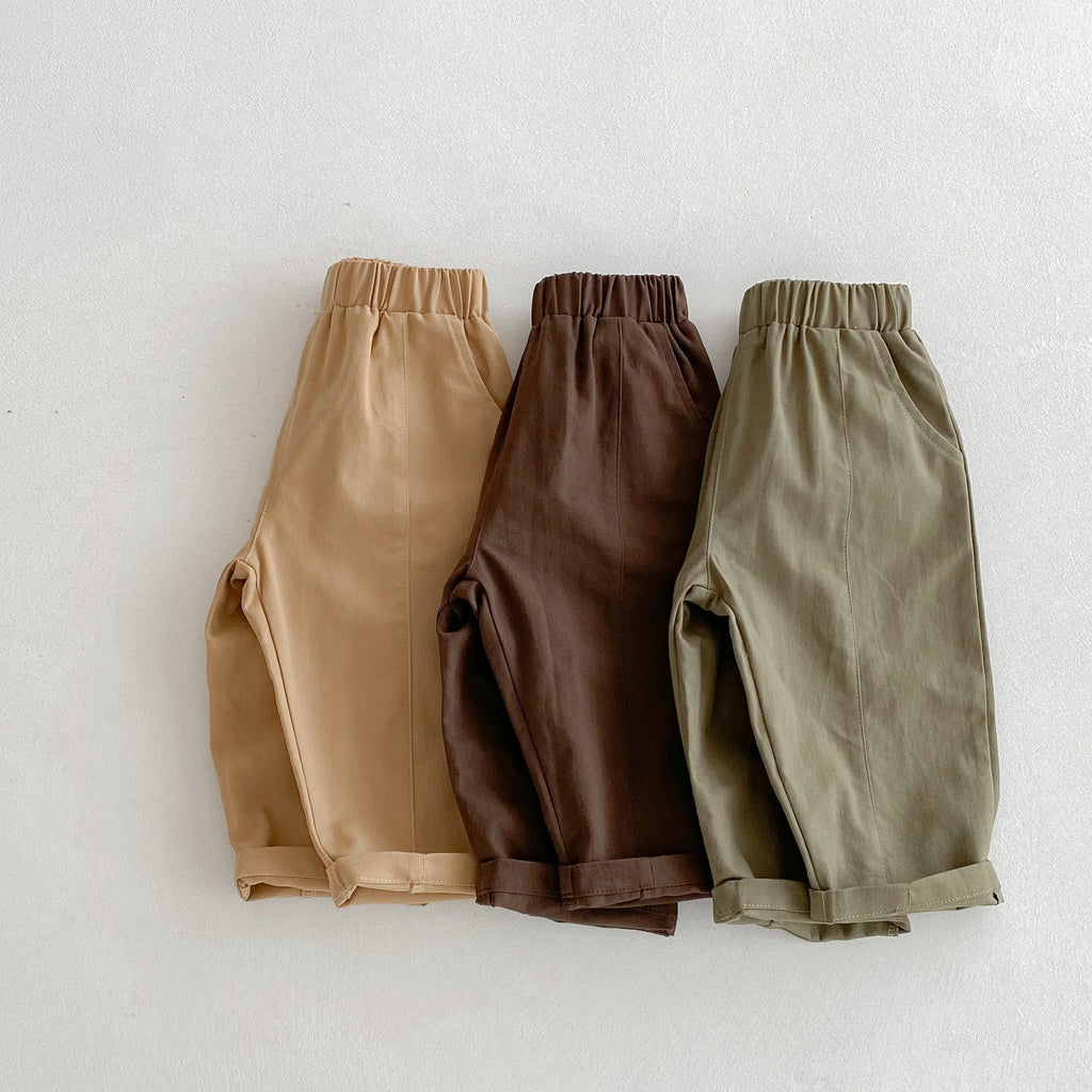 1-7 Y Kids Pants Autumn New Boys Trousers Full Length Girls Casual Pants Loose Style Children Clothes