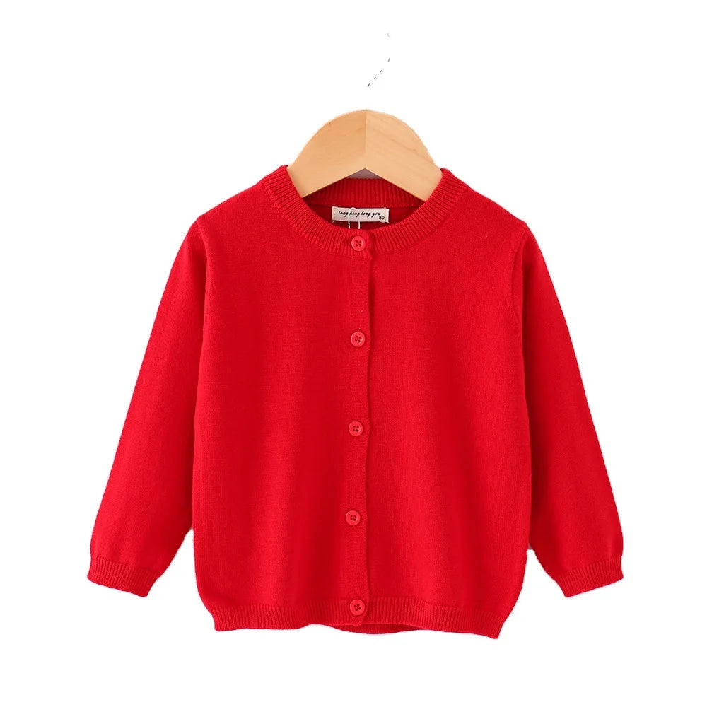 Baby Knitted Cardigan Sweater For Toddler Boys Girls Solid O‑Neck Long Sleeve Knit Outerwear Kids Spring Fall Warm Soft Coat