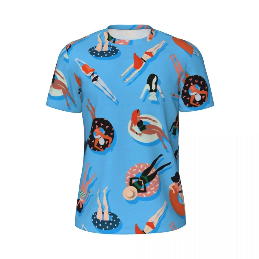 Sportswear T Shirt For Male Nautical Beach T Shirts Novelty Seaside Ocean Print Summer Tees O Neck Awesome Printed Clothes Gift