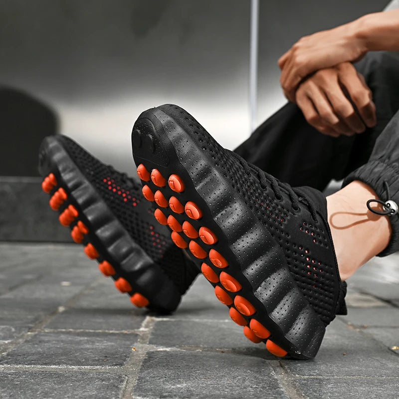 Men Comfortable Running Shoes Breathable Thick Sole Non-slip Casual Sports Shoes Cushioning Outdoor Walking Sneakers for Women
