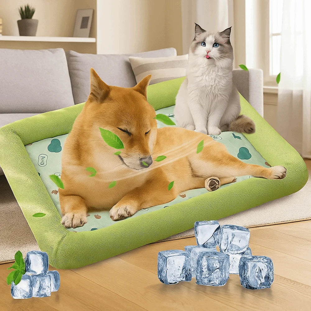 Pet Supplies Square Cooling Puppy Bed Breathable Soft Pet Cooling Mat Wear-resistant Waterproof Dog Sleeping Pad Indoor/Outdoor