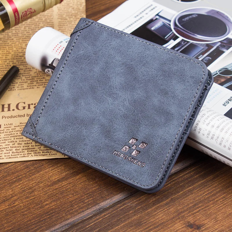 Men's Wallets European and American Retro Wallets Thin Fashion Casual Nubuck Leather Horizontal and Vertical Men's Wallets