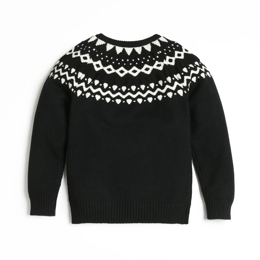 Kids Clothes Knitted Sweater O-Neck Girls Boys Baby Knitted Tops Children Brother Sister Holiday Clothing