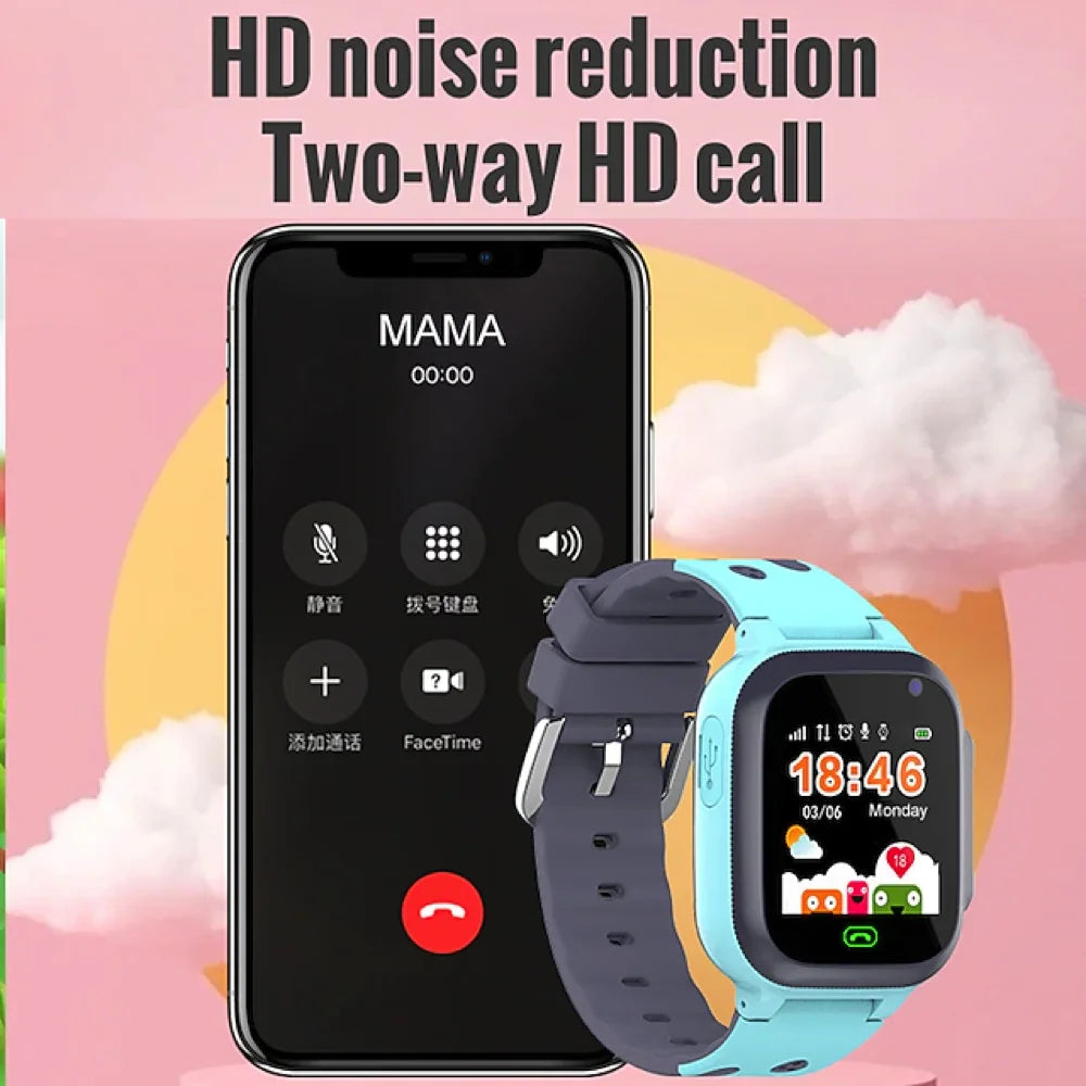 2025 Kids Smart Watch Waterproof SOS Antil-Lost Phone Watch SIM Card Location Tracker Child Smartwatch Kids Gift For IOS Android