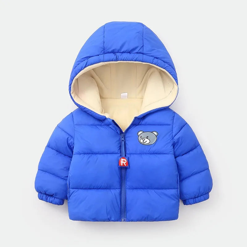 Baby Children Coats Winter Thick Jackets For Boys Warm Plush Thicken Outerwear For Girls Fur Hooded Jacket Kids Clothes Snowsuit