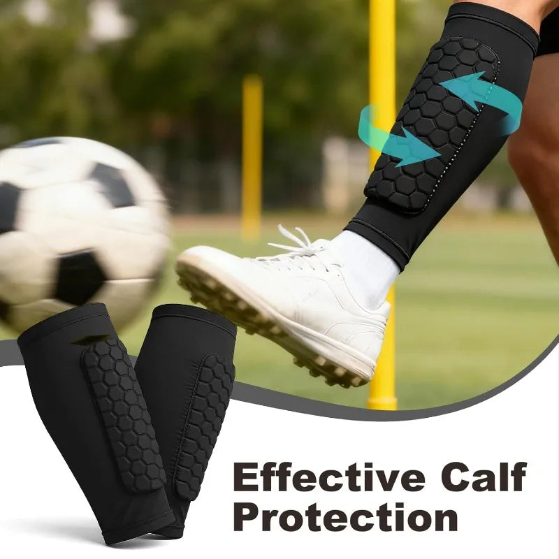 1Pcs S Football Shin Guard Socks Sleeves with Foam,Calf Compression Sleeve Honeycomb Pads,Sports Legging & Soccer Equipment