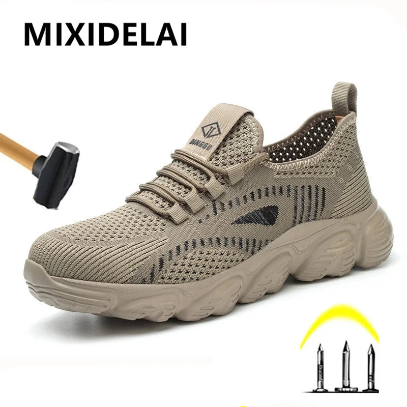 New Men Work Boots protection Shoes With Anti Smashing and Anti Piercing Steel Toe Caps, Safety Shoes Wear Resistant Seasons