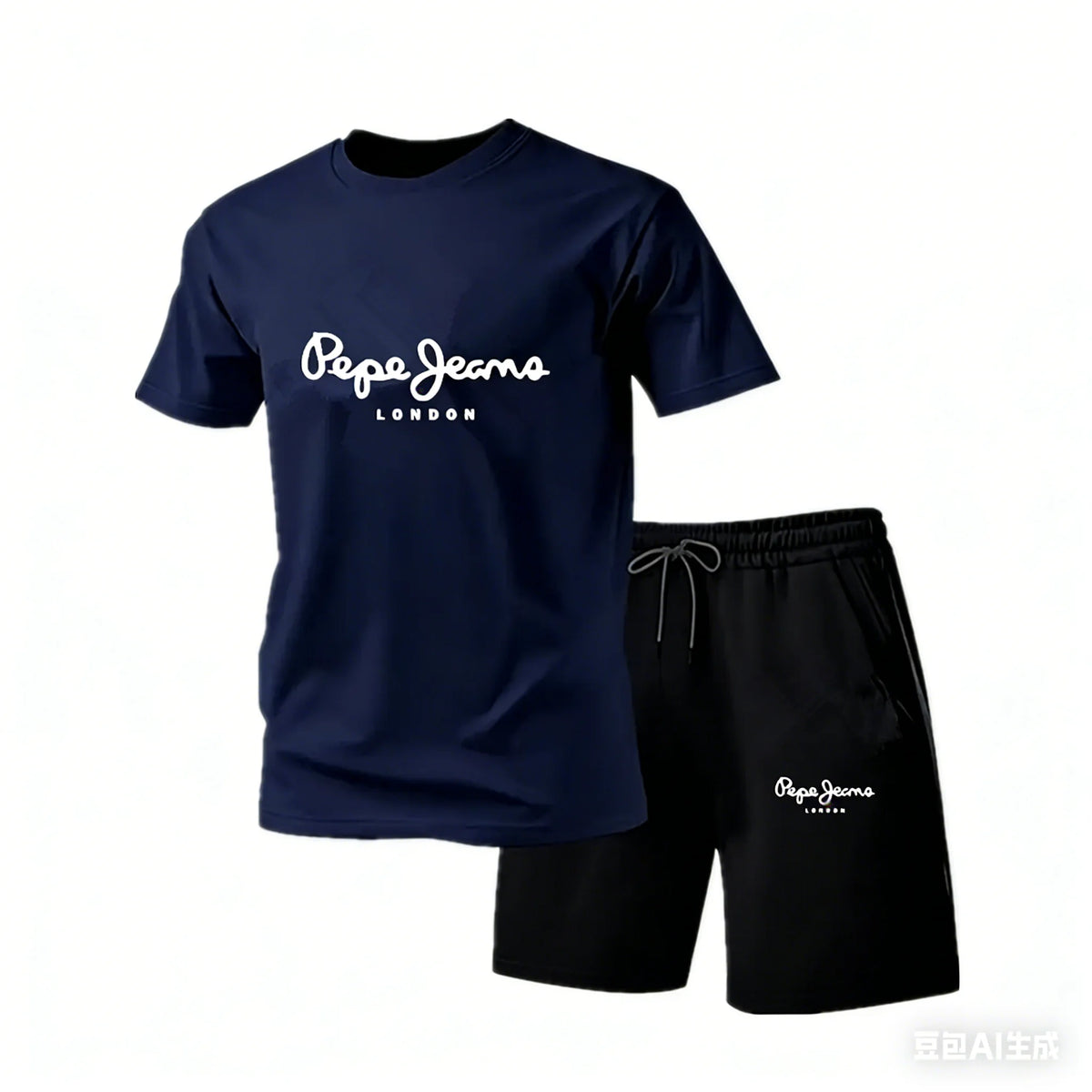 New summer fitness sportswear for men short-sleeved T-shirt and shorts two-piece set breathable and quick-drying casual wear