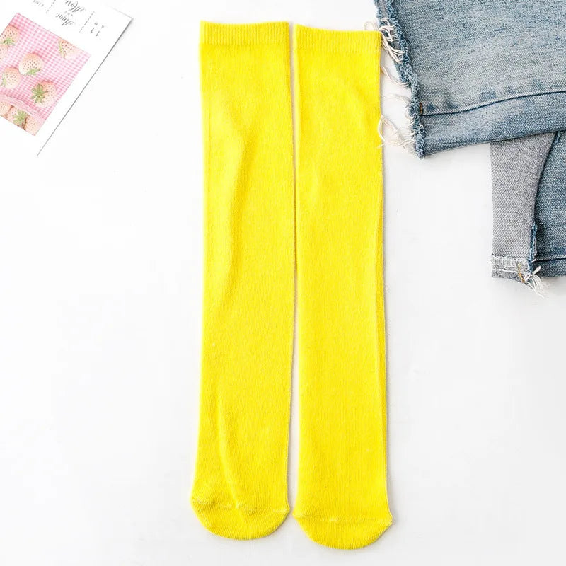 Knee High Socks Kids Boys Girls Long Tube Socks for School Uniform Children White Socks Long Student