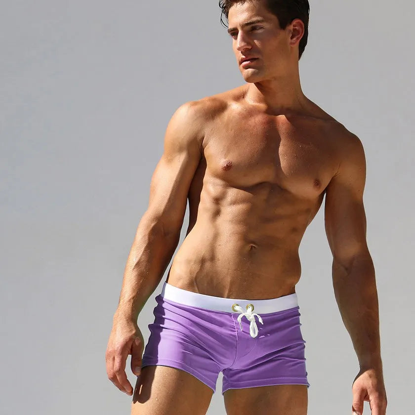 2026 New Men Swimwear Sexy Swimming Trunks Swim Briefs Swimsuit Quick Dry Beach Shorts for Summer Vacation Men's Swimming Shorts