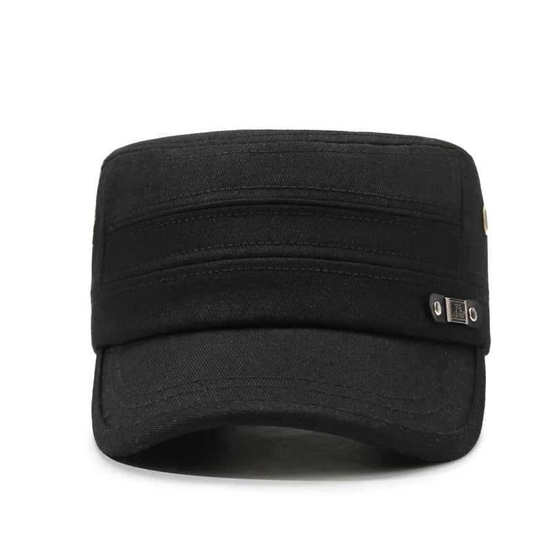 Men's Solid Color Flat Top Hat for Outdoor Leisure & Travel – Minimalist, Elegant, Sun-Shading & UV-Protective