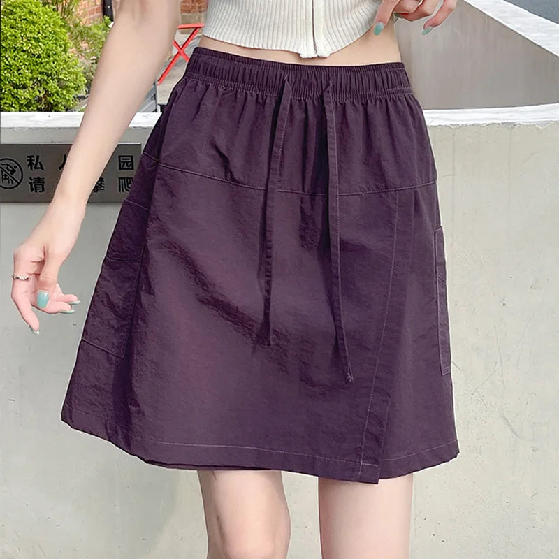 Sports Shorts Women's 2026 Summer New Lightweight High Waisted Workwear Skirt Pants Fashion
