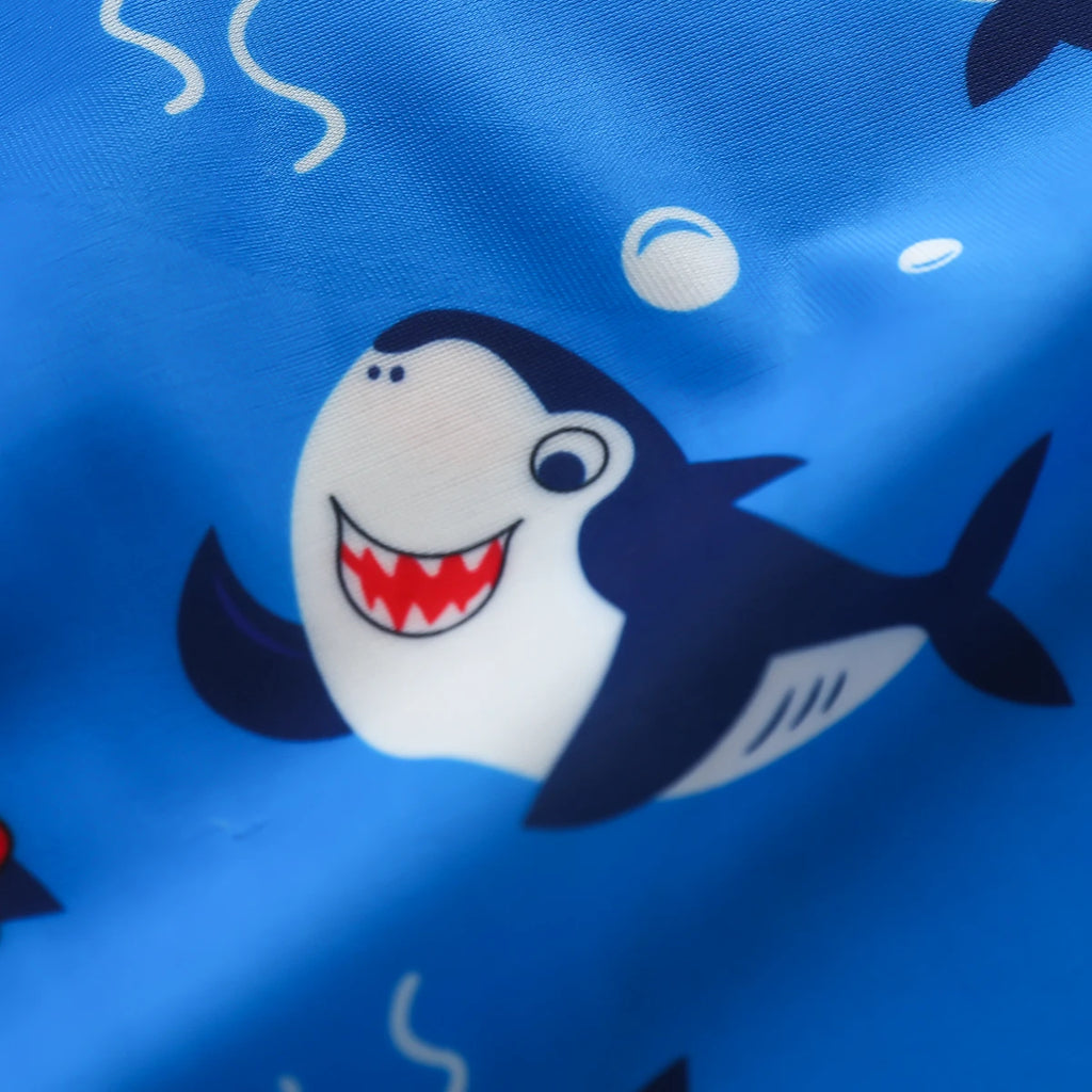 Kids Boys Summer Swimsuit Rash Guard Cartoon Animal Patterns Short Sleeve Zipper Swimwear Bathing Beachwear