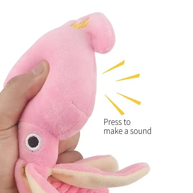 1PC Octopus Shaped Pet Plush Toys Squeaky Rope Interactive Chew Toys for Small Large Dogs Cats Puppy Teething Training Plaything