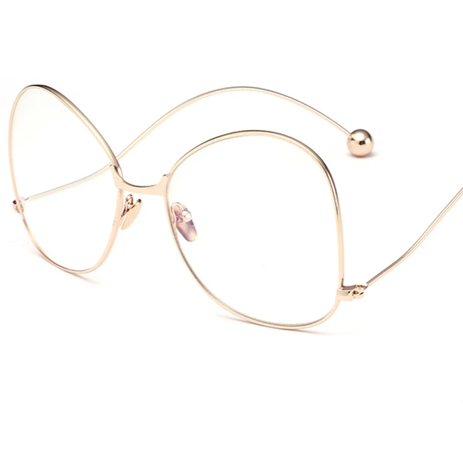 Sunglasses Women Oversize Luxury Brand Design Arm Retro Travel Drive Oval Frame Vintage Sun Glasses Female Clear Lens Glasses