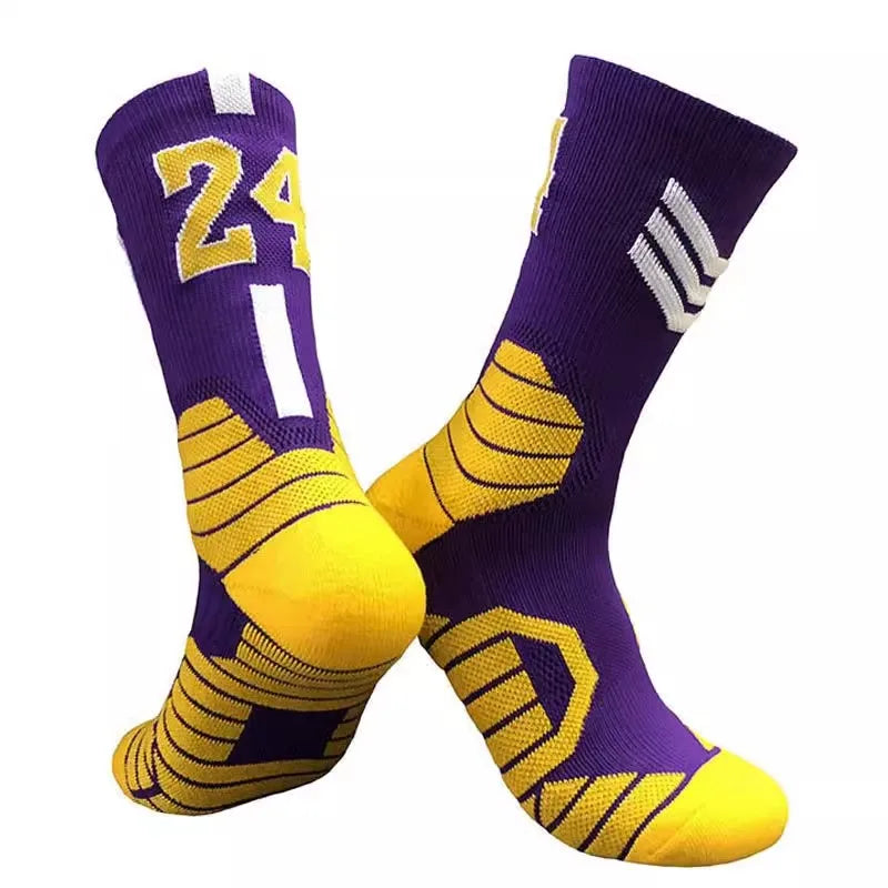 Professional Star Basketball Socks Adults Kids Number 23 Elite Towel Bottom Sports Socks Non-slip Breathable Durable Socks