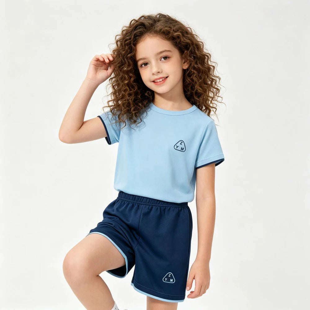 1-10Y Boys Girls Sports Basketball Clothes Jersey Suit Summer Children Football T Shirts Shorts 2pcs Sets Breathable Sportswear
