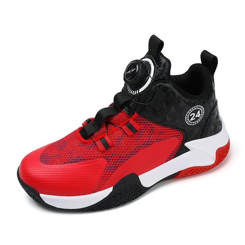 Yellow Children's Basketball Shoes Mesh Breathable Sports Shoes For Teenagers Non-Slip Wear-Resistant Basketball Sneakers Kids
