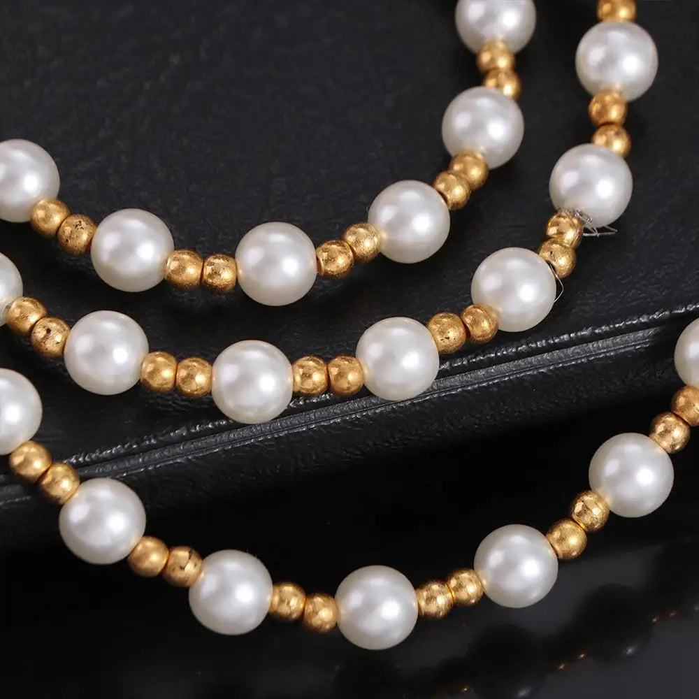 120cm Pearls Dog Harness Leash Imitation Pearls Strong Beaded Dog Leash Elegant Alloy Hook Pet Training Lead Leashes Pet