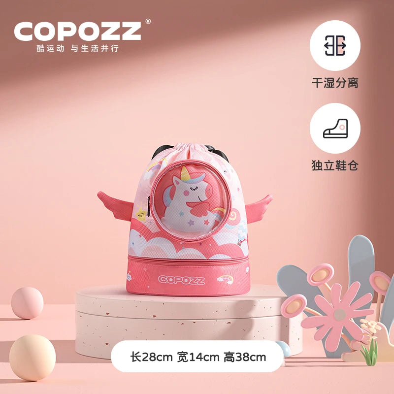 Child Kids Backpack Boys Girls Swimming Bag Adjustable Waterproof Cartoon Sports Large Capacity Dry Wet Bags Camping Pool Beach