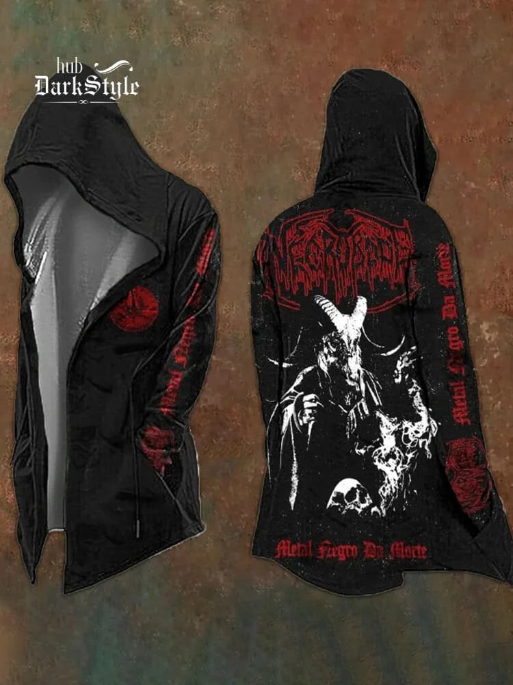 New style hoodie2025Cross-border European and American Style Men's Hoodie Cardigan Tough Guy No Zipper Printed Halloween Hooded