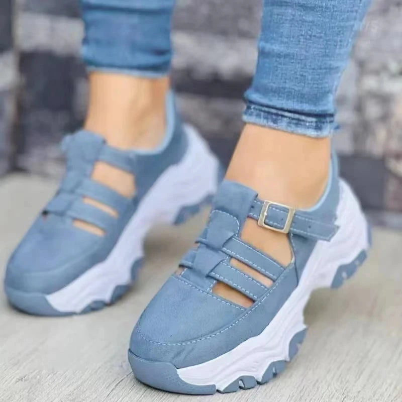 2026 New Thick-soled Women's Sports Shoes Fashion Casual Comfortable Slip-on Flat Shoes Women's Heightening Vulcanized Shoes